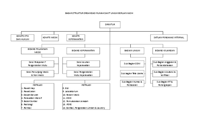 Detail Struktur Organisasi Rumah Sakit Tipe A Nomer 18