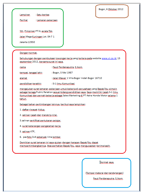 Detail Struktur Surat Lamaran Kerja Nomer 20