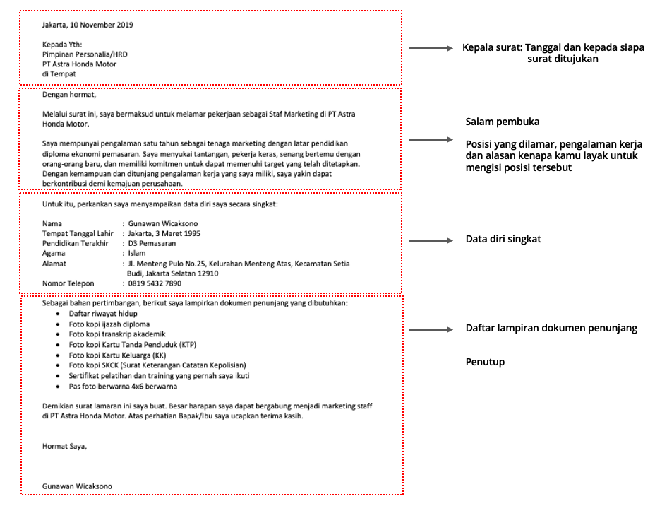 Detail Struktur Surat Lamaran Kerja Nomer 4