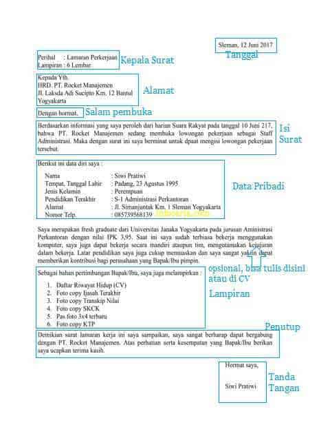 Detail Struktur Surat Lamaran Kerja Nomer 9