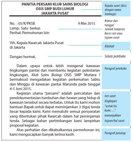 Detail Struktur Surat Tidak Resmi Nomer 11