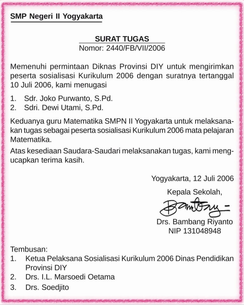 Detail Struktur Surat Tidak Resmi Nomer 40