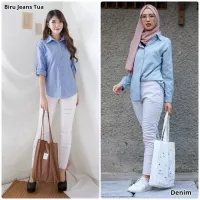 Detail Style Kemeja Biru Wanita Nomer 43