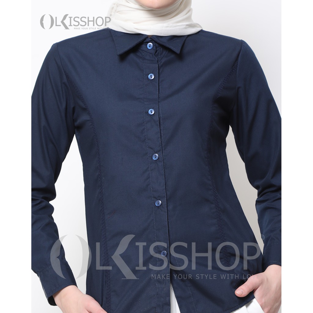 Detail Style Kemeja Biru Wanita Nomer 49