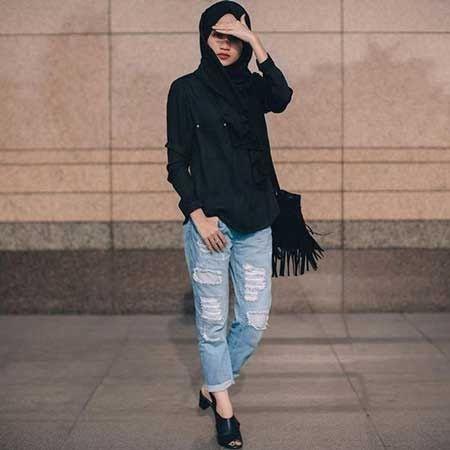 Detail Style Kemeja Hitam Wanita Nomer 39