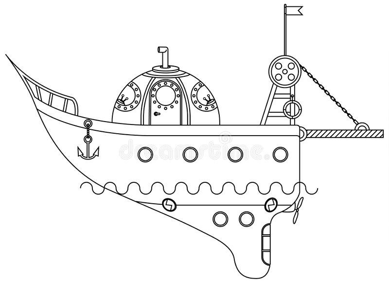 Detail Submarine Clipart Black And White Nomer 24