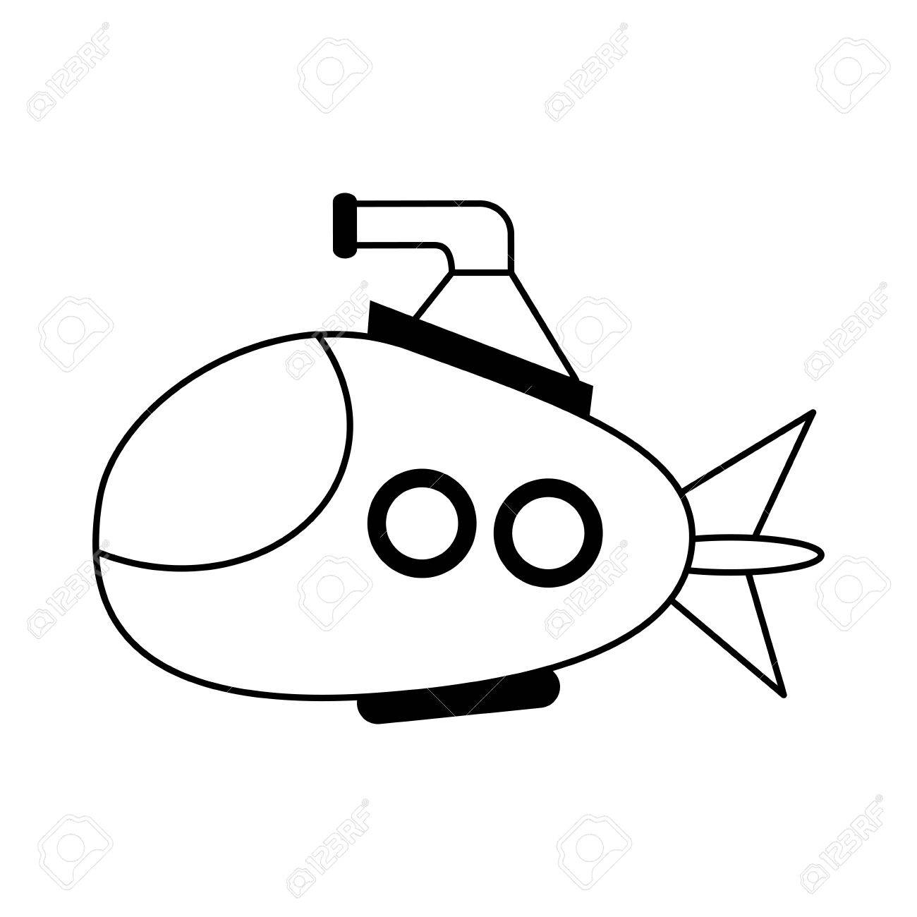 Detail Submarine Clipart Black And White Nomer 26