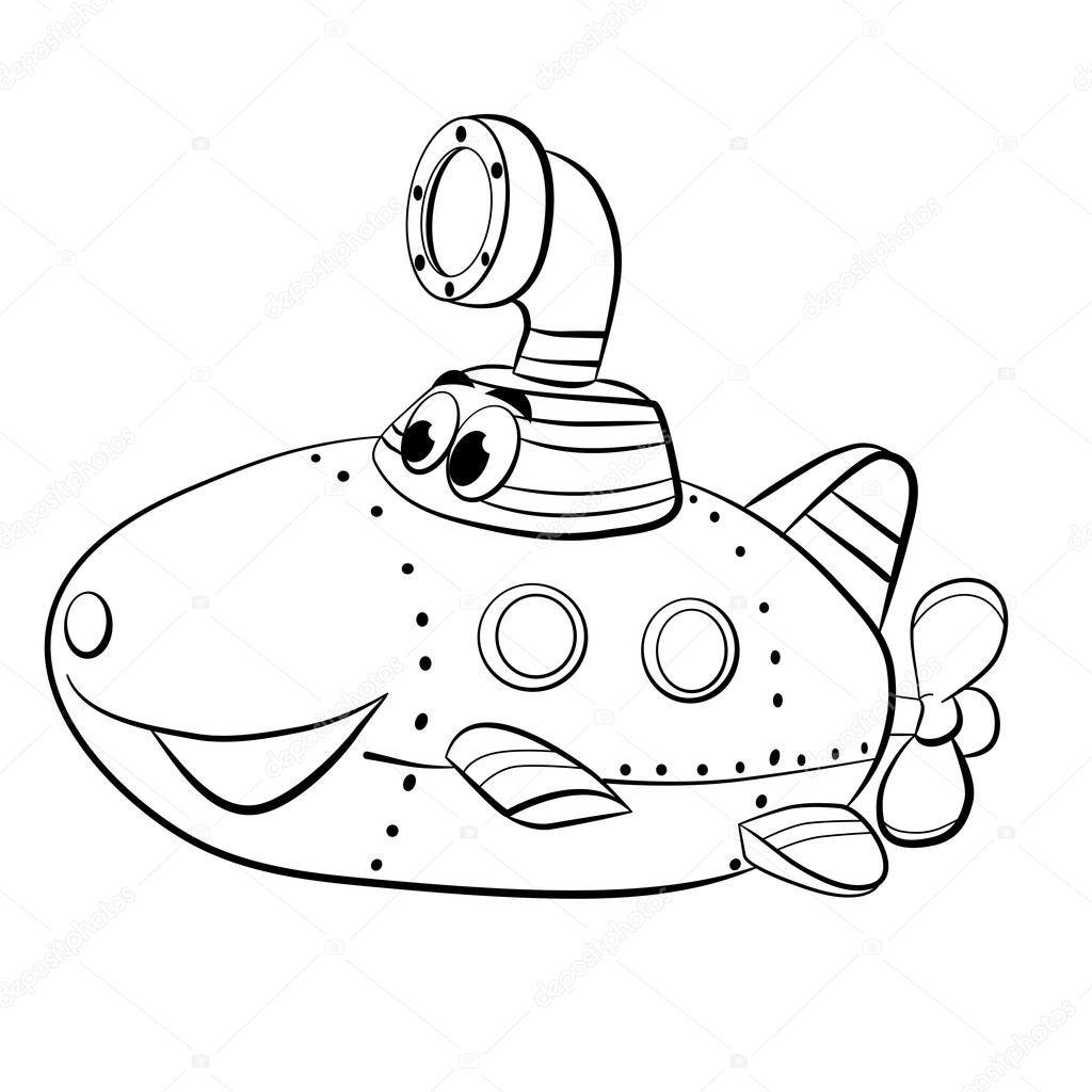 Detail Submarine Clipart Black And White Nomer 28