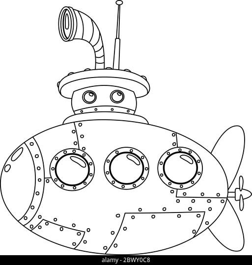 Detail Submarine Clipart Black And White Nomer 32