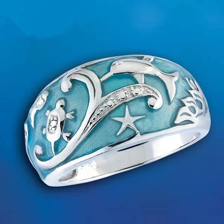 Detail Submarine Dolphin Ring Nomer 40
