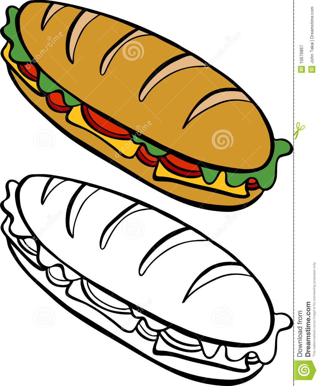 Detail Submarine Sandwich Clipart Nomer 29