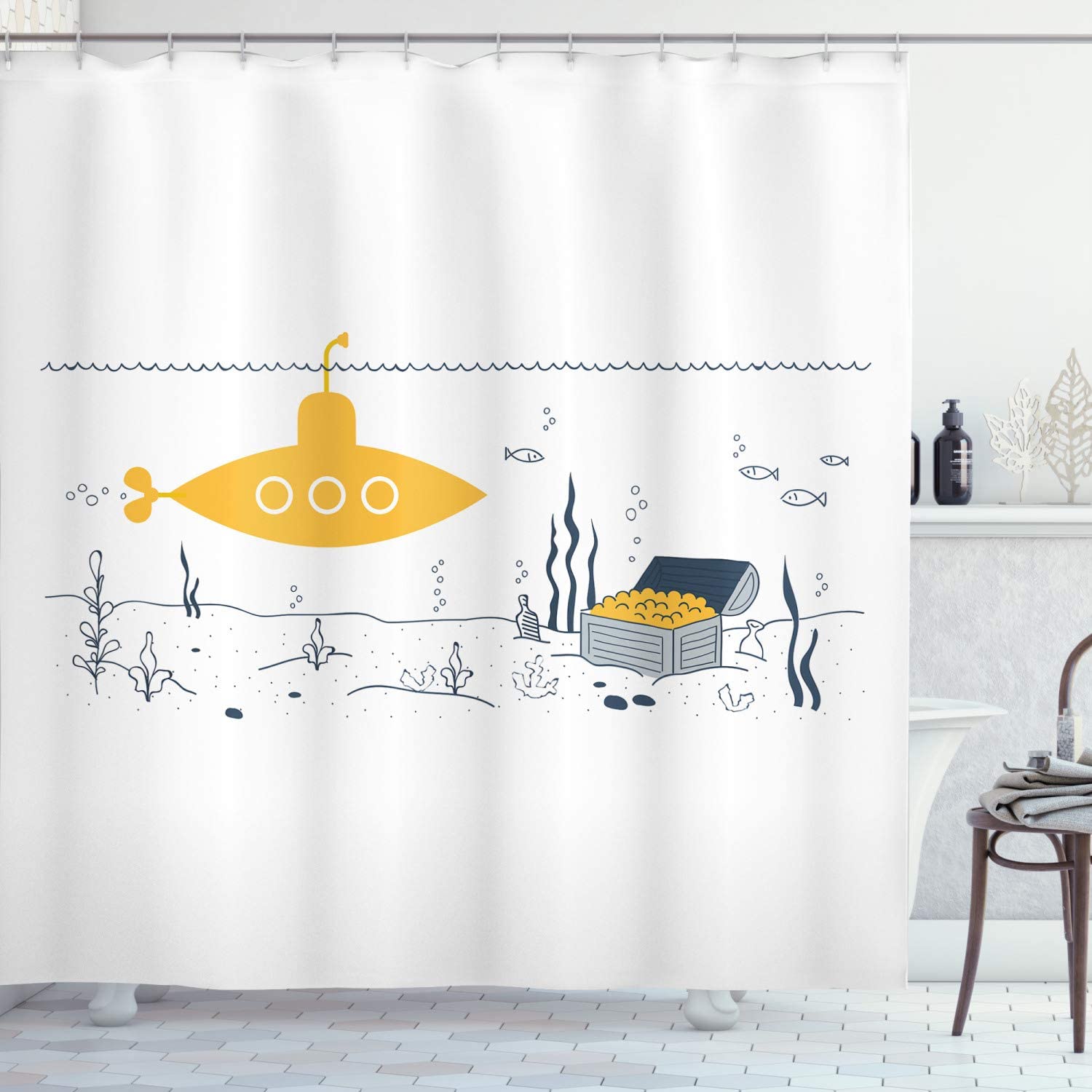 Detail Submarine Shower Curtain Nomer 16