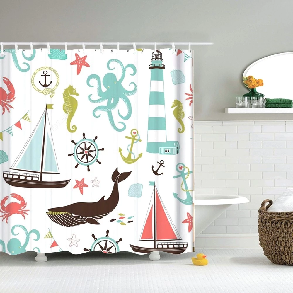 Detail Submarine Shower Curtain Nomer 33