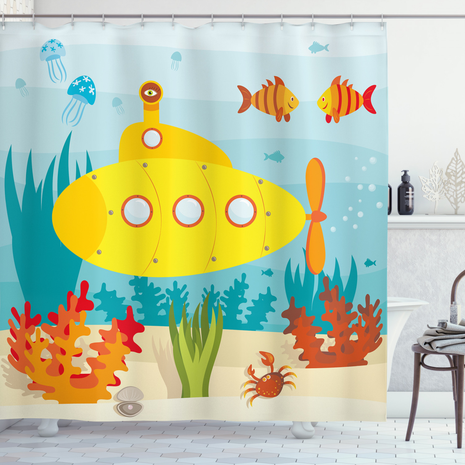 Detail Submarine Shower Curtain Nomer 7