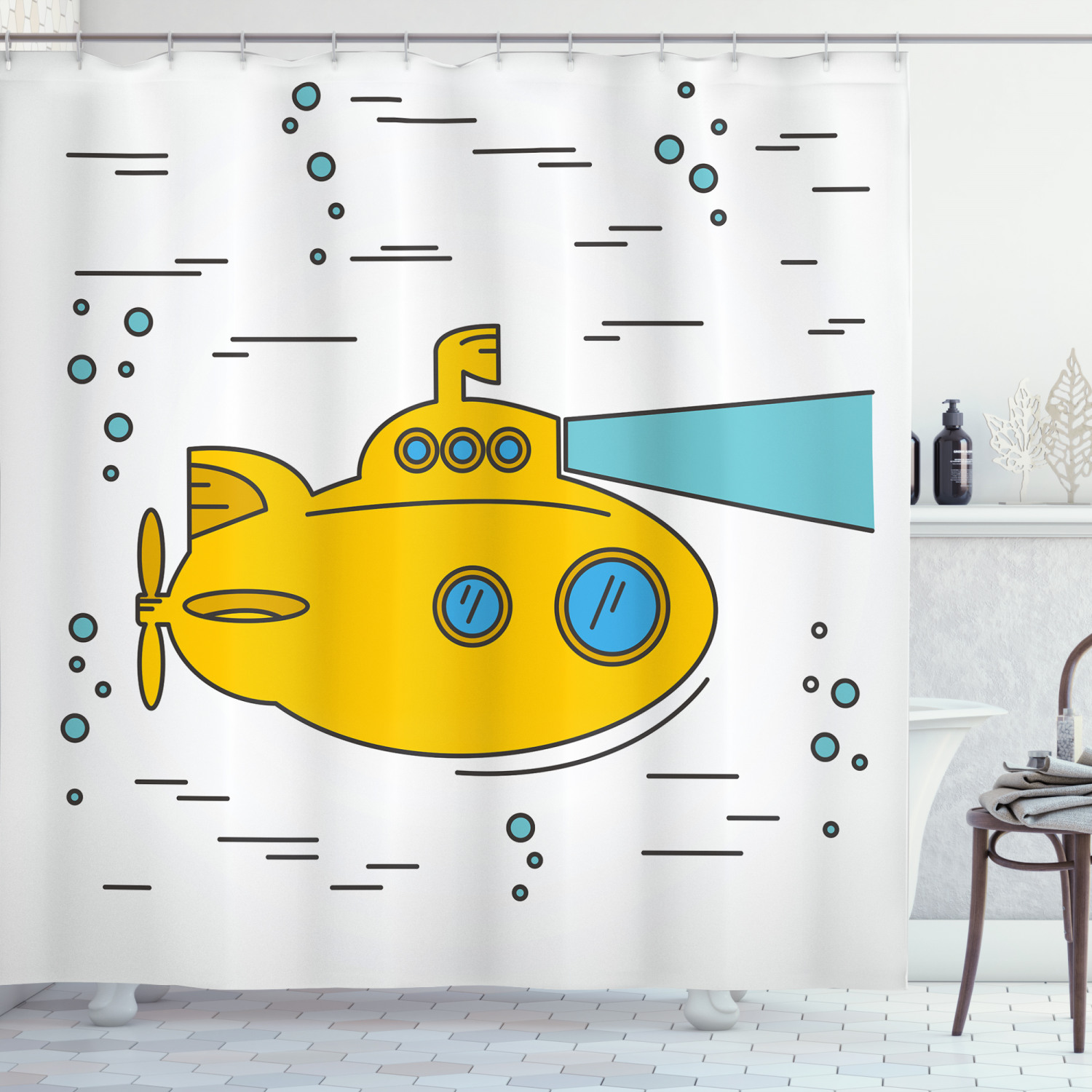 Detail Submarine Shower Curtain Nomer 10