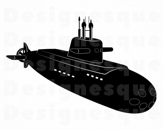 Detail Submarine Silhouette Clip Art Nomer 10