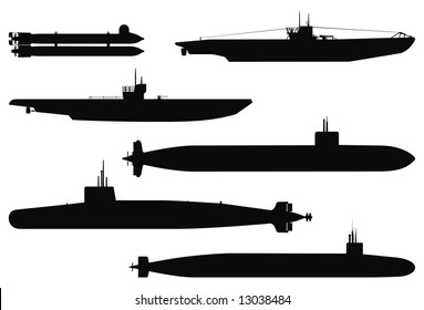 Detail Submarine Silhouette Clip Art Nomer 12