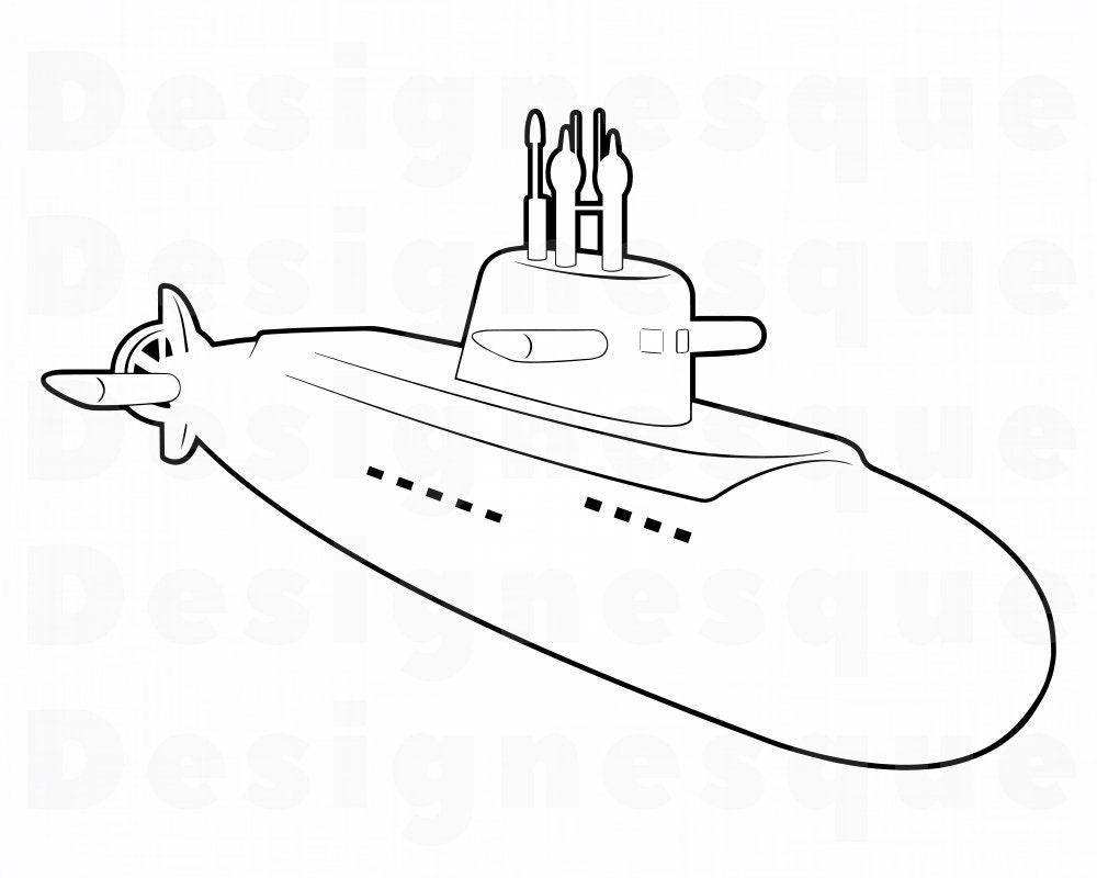 Detail Submarine Silhouette Clip Art Nomer 22