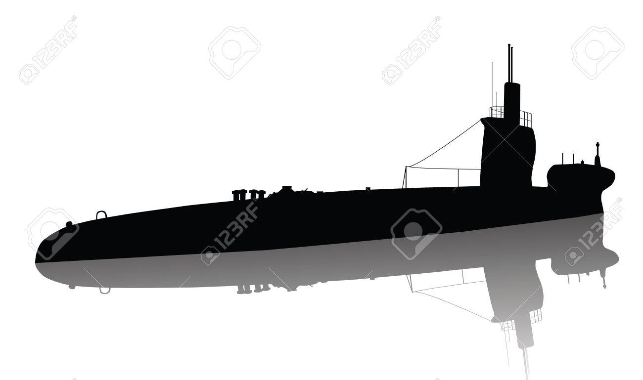 Detail Submarine Silhouette Clip Art Nomer 8