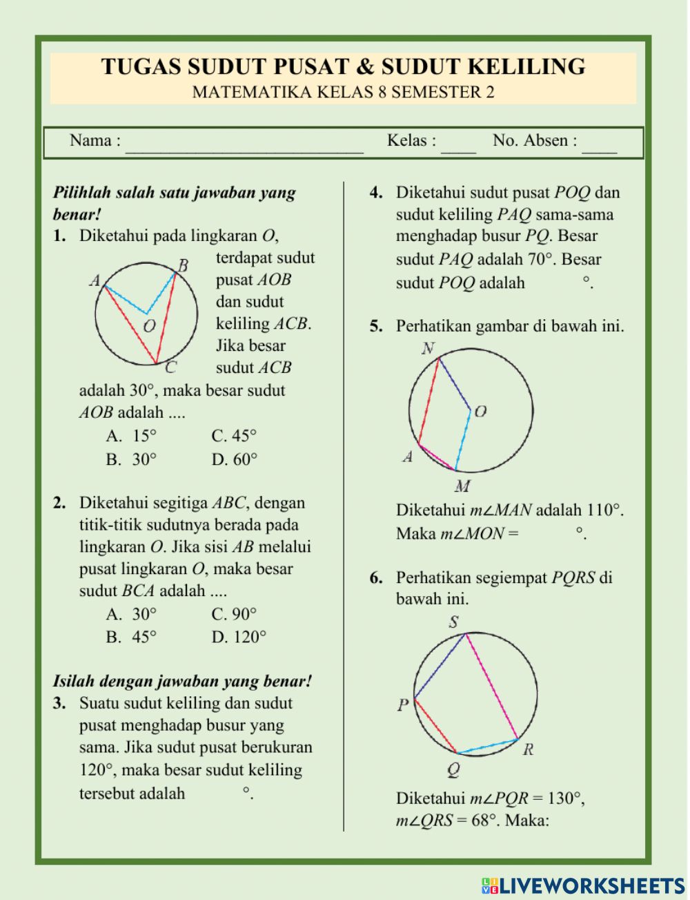 Detail Sudut Dan Lingkaran Nomer 5