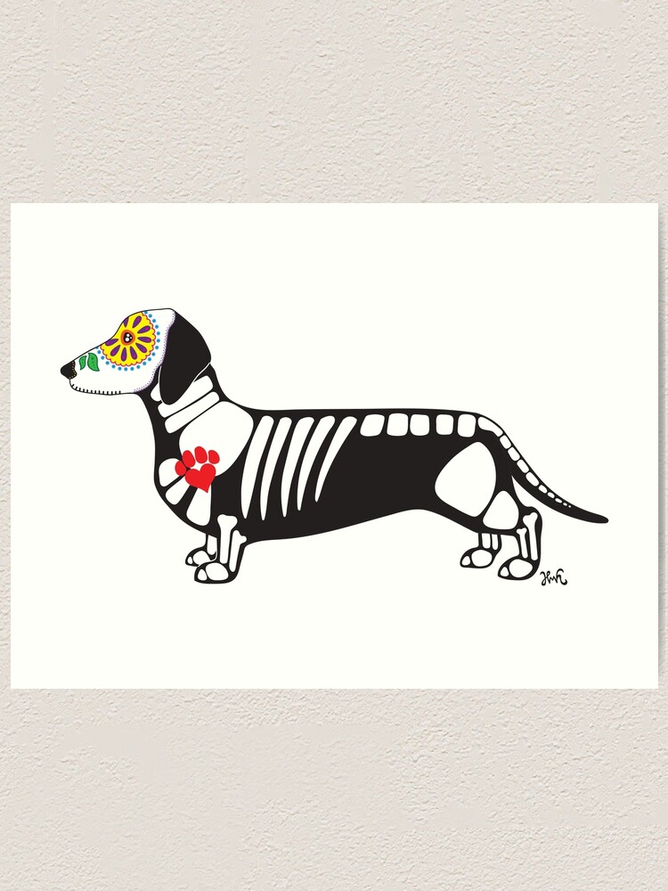 Detail Sugar Skull Dachshund Nomer 2