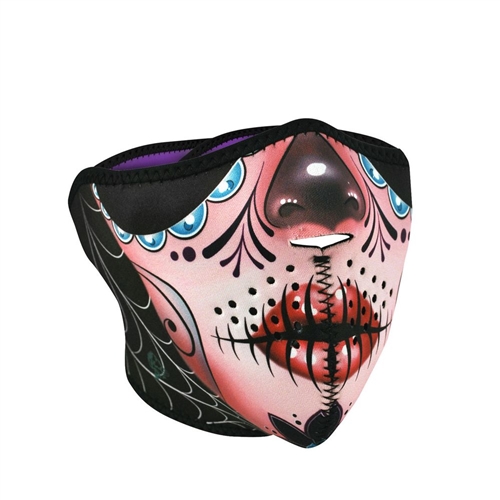 Detail Sugar Skull Motorcycle Face Mask Nomer 3