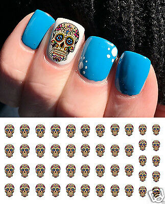 Detail Sugar Skull Nail Art Stickers Nomer 19