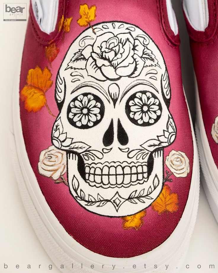 Detail Sugar Skull Shoes Vans Nomer 28