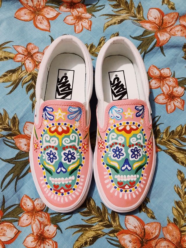 Detail Sugar Skull Shoes Vans Nomer 4