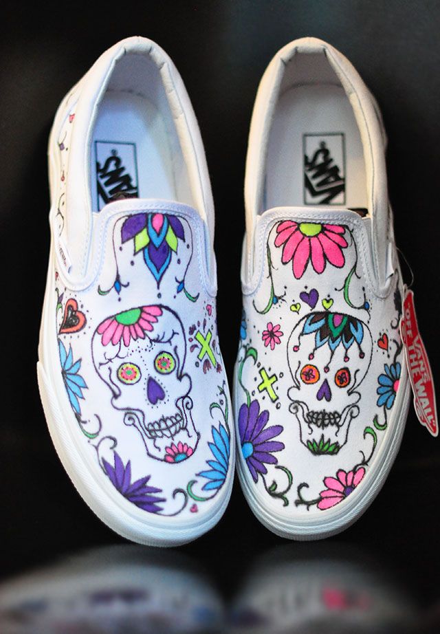 Detail Sugar Skull Shoes Vans Nomer 7