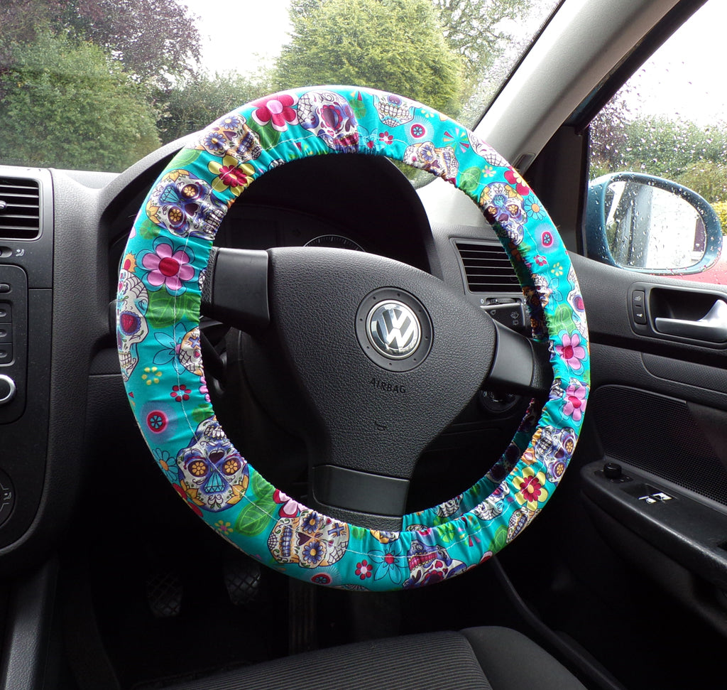 Detail Sugar Skull Steering Wheel Cover Nomer 18