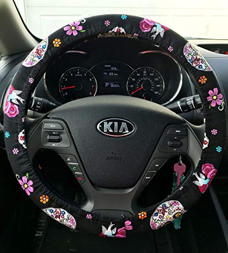 Detail Sugar Skull Steering Wheel Cover Nomer 6