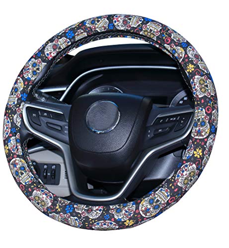 Detail Sugar Skull Steering Wheel Cover Nomer 49