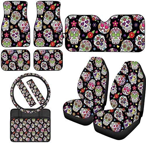 Detail Sugar Skull Steering Wheel Cover Nomer 55