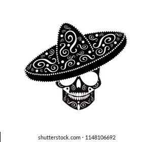 Detail Sugar Skull With Sombrero Nomer 30