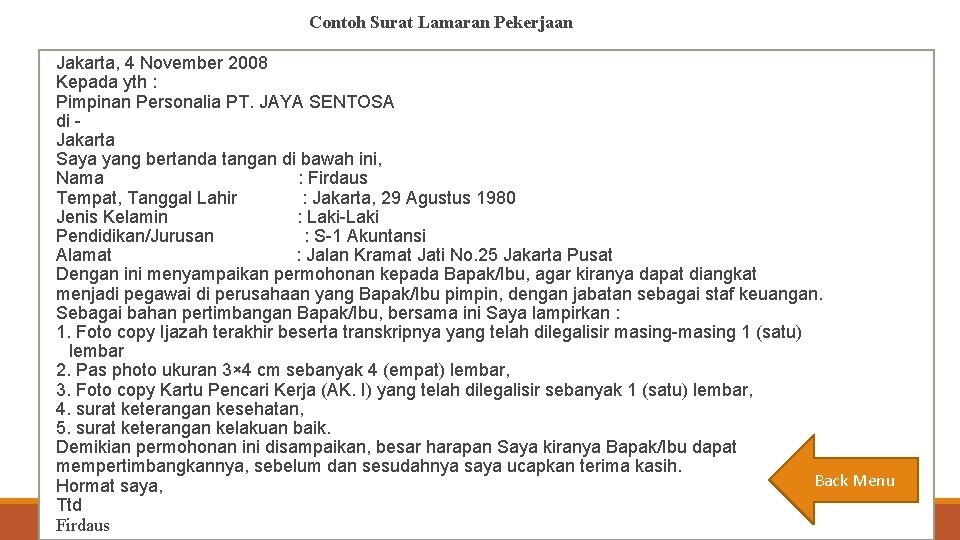 Detail Sumber Surat Lamaran Pekerjaan Nomer 2