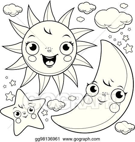 Detail Sun Moon And Stars Clipart Nomer 45