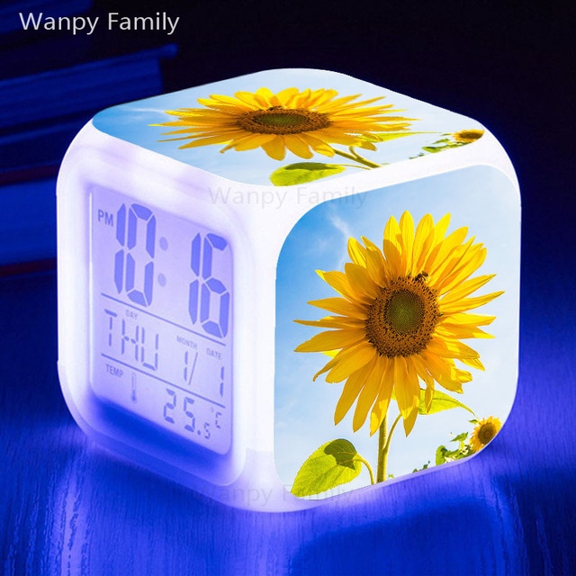 Detail Sunflower Alarm Clock Nomer 7