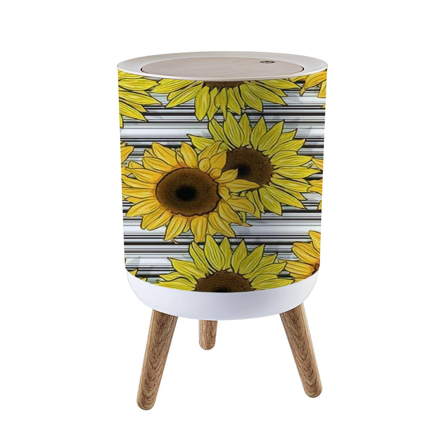 Sunflower Bathroom Trash Can - KibrisPDR