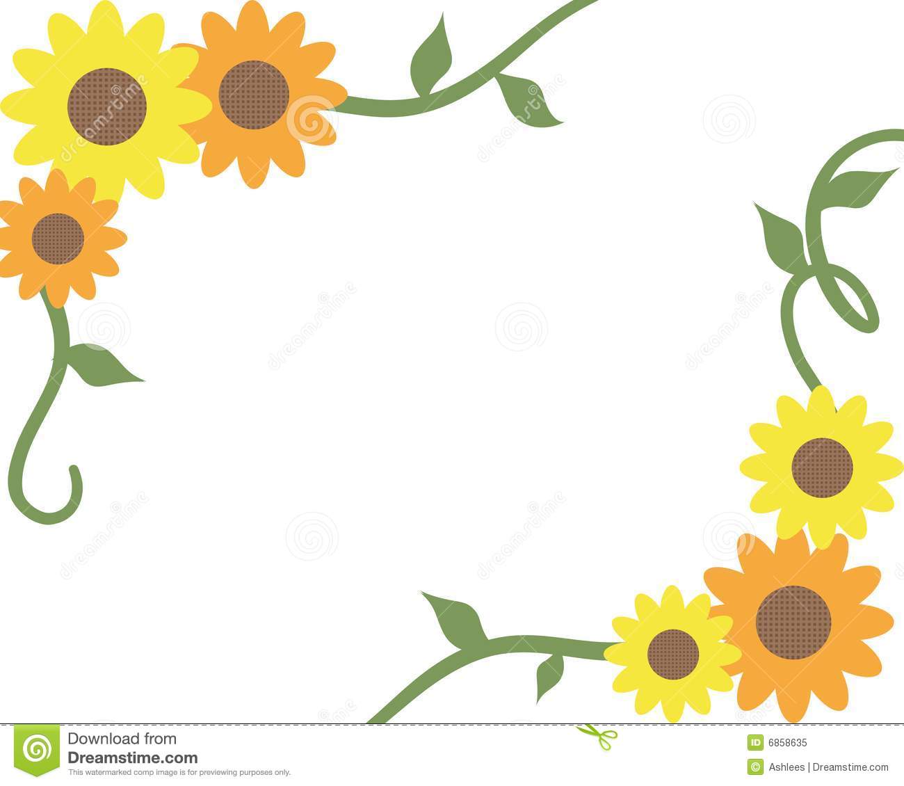 Detail Sunflower Border Clip Art Free Nomer 36