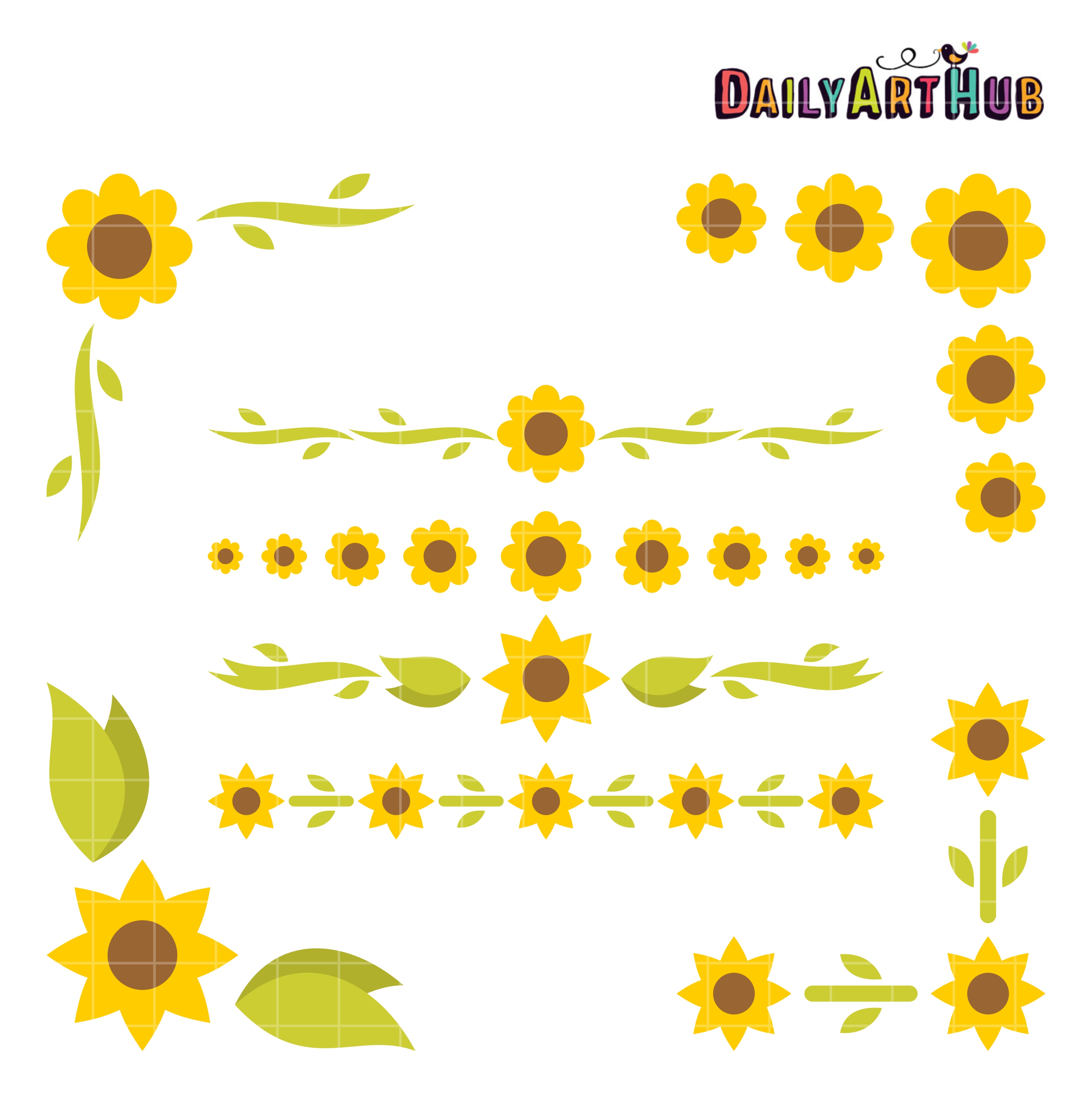 Detail Sunflower Border Clip Art Free Nomer 38