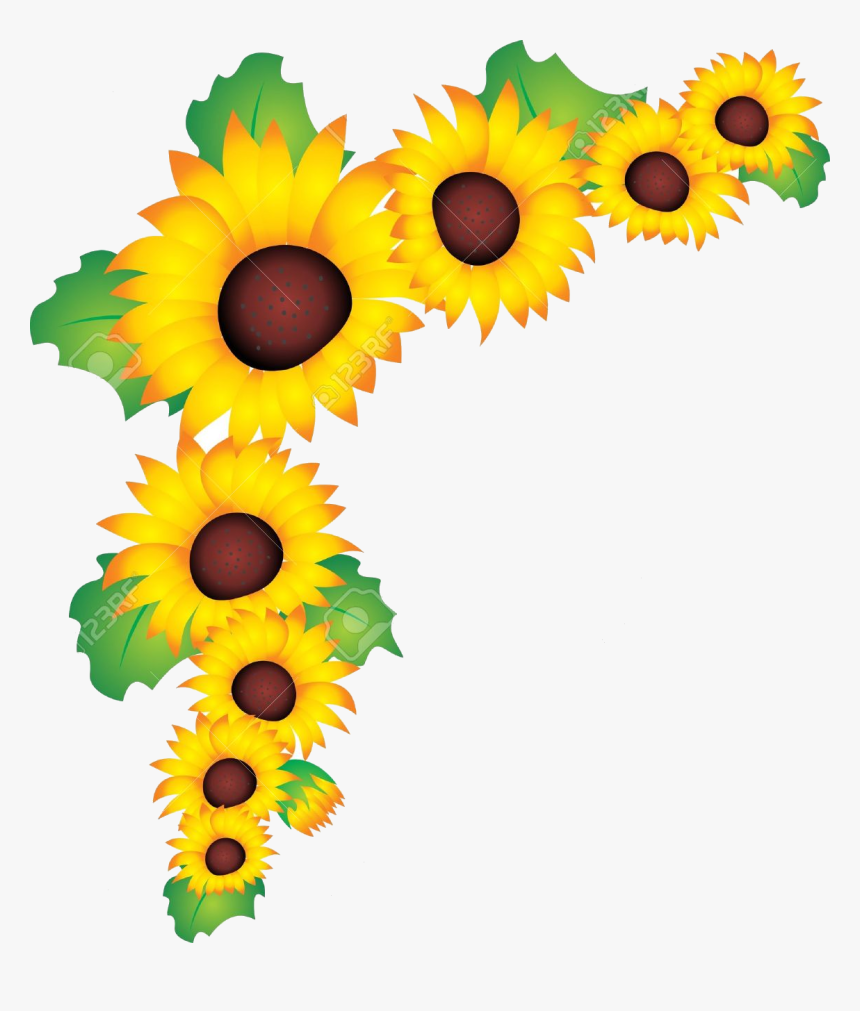 Detail Sunflower Border Clip Art Free Nomer 6