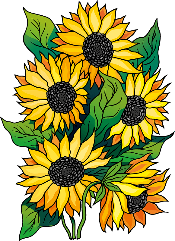 Detail Sunflower Clipart Free Nomer 44