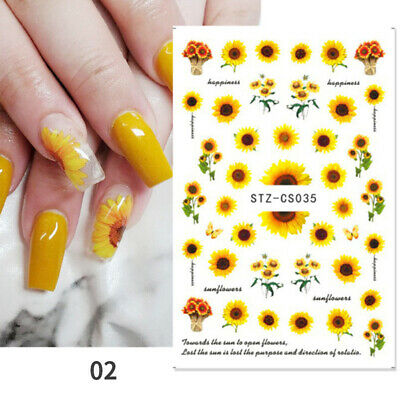 Detail Sunflower Nail Art Stickers Nomer 33