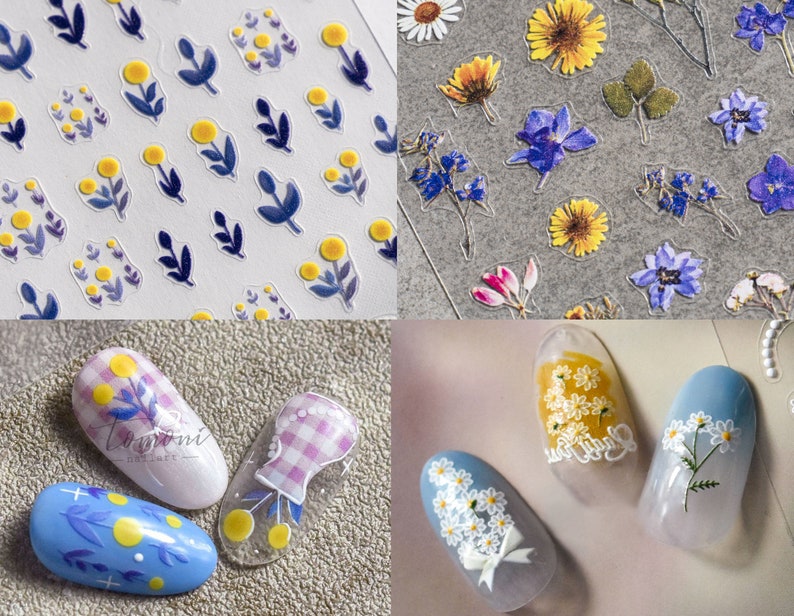 Detail Sunflower Nail Art Stickers Nomer 40