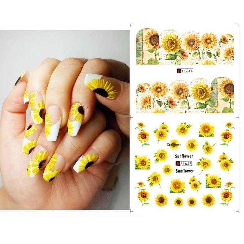 Detail Sunflower Nail Art Stickers Nomer 42