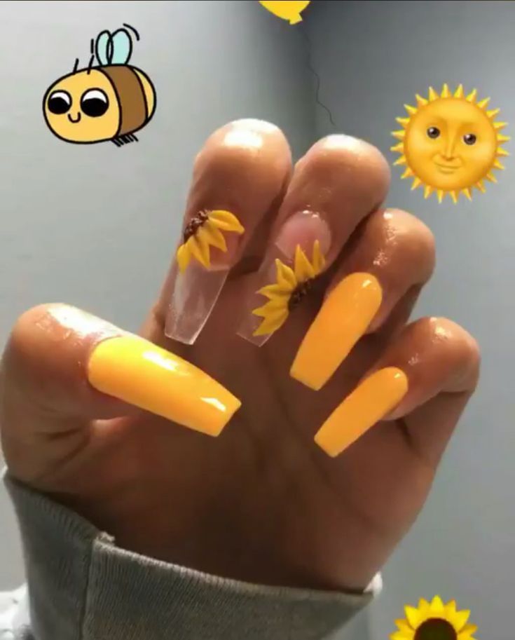 Detail Sunflower Nails Clear Nomer 8