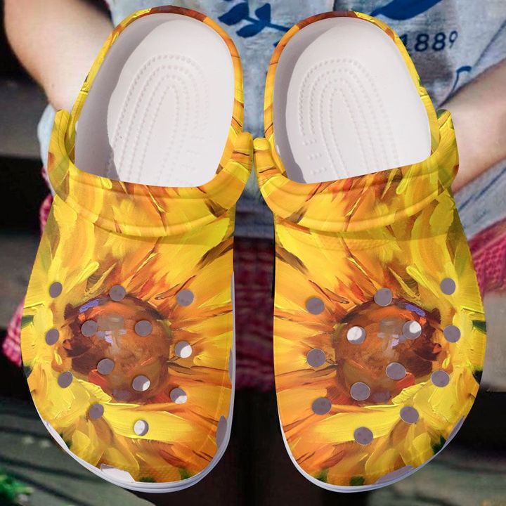 Detail Sunflower Painted Crocs Nomer 9