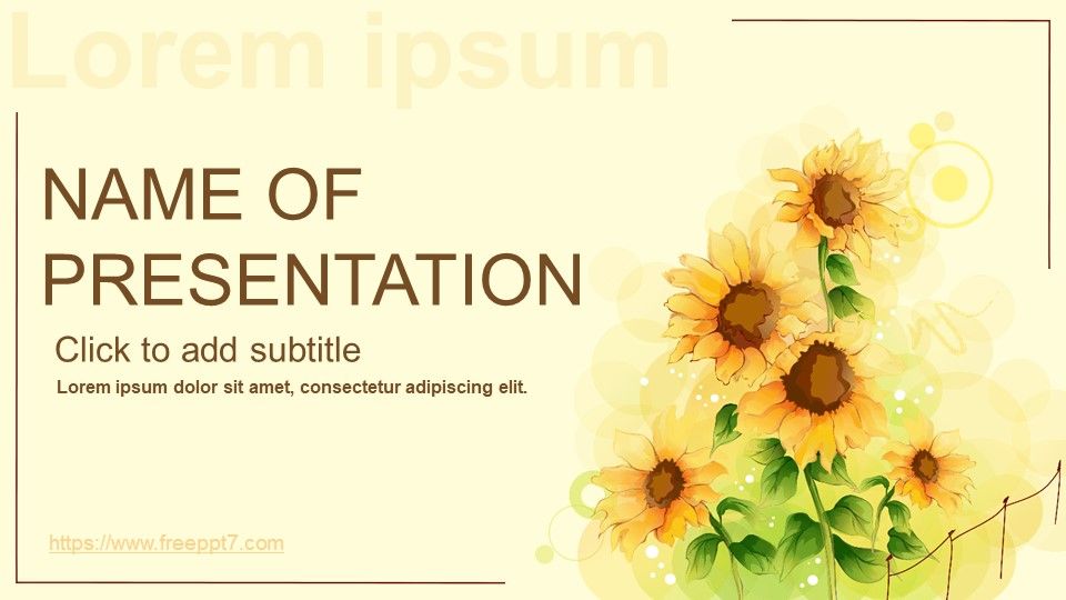 Detail Sunflower Powerpoint Template Nomer 9