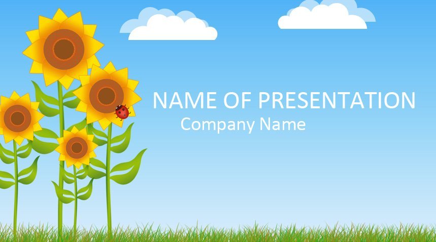 Detail Sunflower Powerpoint Template Nomer 3